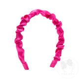Satin Ruffle Headband - Shocking Pink Kids Hair Accessories Wee Ones