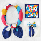 Satin Square Scarf – Blue Polka Dot - Sugar Babies Children's Boutique/Meg's Shoppe