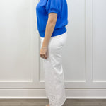 Scallop Popover Polo - Blue Tops Umgee