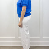 Scallop Popover Polo - Blue Tops Umgee
