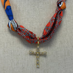Scarf Necklace ~ Orange: Cross Necklaces Deep South Originals, LLC