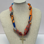 Scarf Necklace ~ Orange: Cross Necklaces Deep South Originals, LLC