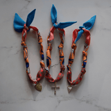 Scarf Necklace ~ Orange: Gold Heart Necklaces Deep South Originals, LLC