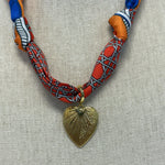 Scarf Necklace ~ Orange: Gold Heart Necklaces Deep South Originals, LLC
