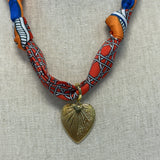 Scarf Necklace ~ Orange: Gold Heart Necklaces Deep South Originals, LLC