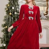Scarlet Bow Midi Dress Long Dresses Sugarlips