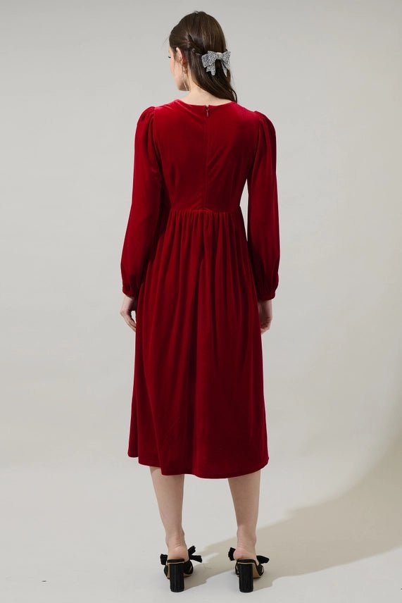 Scarlet Bow Midi Dress Long Dresses Sugarlips