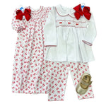 Scarlett Bows Bishop L/S Gown - Red Baby Sleepwear Magnolia Baby