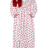 Scarlett Bows Bishop L/S Gown - Red Baby Sleepwear Magnolia Baby