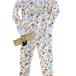 School Day Sweetness L/S Pajamas - Lt. Blue Kids Pajamas Magnolia Baby