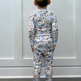 School Day Sweetness L/S Pajamas - Lt. Blue Kids Pajamas Magnolia Baby