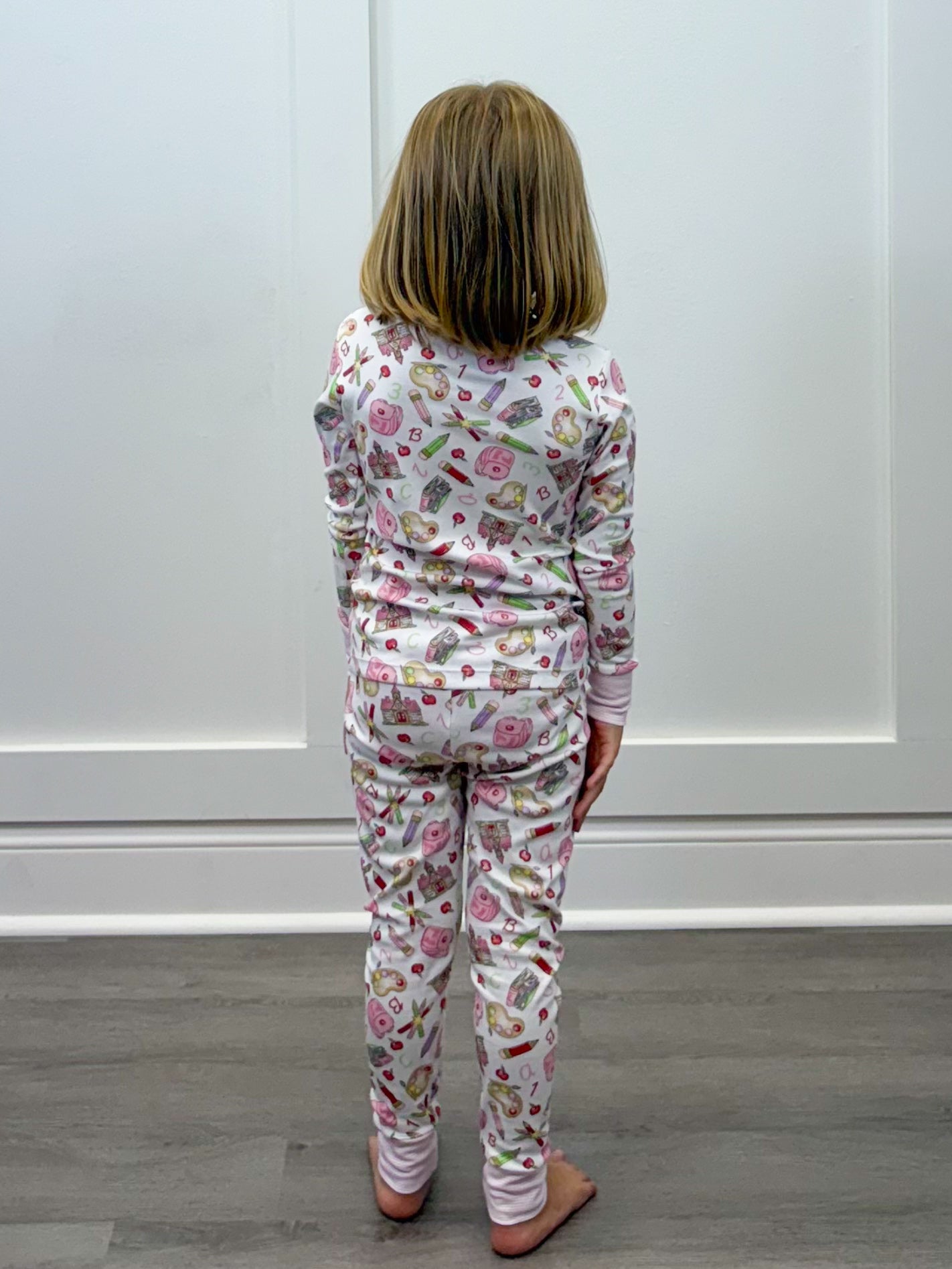 School Day Sweetness L/S Pajamas - Pink Kids Pajamas Magnolia Baby