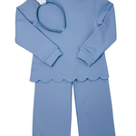 Scottie Scalloped Set - Blue Girls Sets Millie Jay