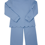 Scottie Scalloped Set - Blue Girls Sets Millie Jay