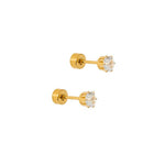 Screwback Stud Earrings - Helen Gold - Sugar Babies Children's Boutique/Meg's Shoppe