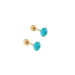 Screwback Stud Earrings Lux - Zuri Teal - Sugar Babies Children's Boutique/Meg's Shoppe