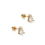 Screwback Stud Earrings - Paige Pear - Sugar Babies Children's Boutique/Meg's Shoppe