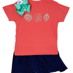 Seashells S/S Shirt - Watermelon/Mint Girls Tops + Tees Mustard & Ketchup