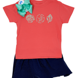 Seashells S/S Shirt - Watermelon/Mint Girls Tops + Tees Mustard & Ketchup