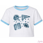 Sequin Football Elements Boxy Tee - Lt. Blue - Sugar Babies Children's Boutique/Meg's Shoppe