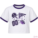 Sequin Football Elements Boxy Tee - Purple - Sugar Babies Children's Boutique/Meg's Shoppe
