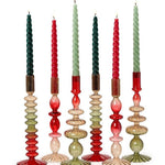 Set of 2 Holiday Ombre Glass Candlesticks - Assorted Seasonal Two's Company