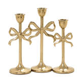 Set of 3 Bow Taper Candleholders Home Decor Two's Company