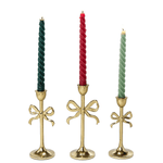 Set of 3 Bow Taper Candleholders Home Decor Two's Company
