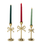 Set of 3 Bow Taper Candleholders Home Decor Two's Company