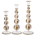 Set of 3 Gold Striped Candlesticks - Sugar Babies Children's Boutique/Meg's Shoppe