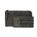 Shadow Faux Suede Karina Convertible Wristlet & Wallet Purses + Totes Joy Susan