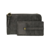 Shadow Faux Suede Karina Convertible Wristlet & Wallet Purses + Totes Joy Susan
