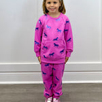 Shimmer Horses Raw Edge Pullover Girls Sweaters + Sweatshirts Hatley