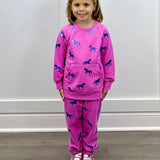 Shimmer Horses Raw Edge Pullover Girls Sweaters + Sweatshirts Hatley