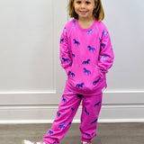 Shimmer Horses Raw Edge Pullover Girls Sweaters + Sweatshirts Hatley