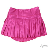 Shimmer Mini Pleated Skort - Hot Pink Girls Skirts + Bloomers Azarhia