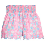 Shirred Shorts - Spring Marguerite Floral Girls Shorts Bisby
