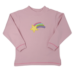 Shooting Star Crewneck Sweatshirt - Lt. Pink Girls Sweaters + Sweatshirts Luigi