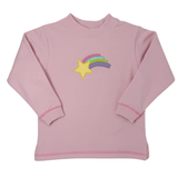 Shooting Star Crewneck Sweatshirt - Lt. Pink Girls Sweaters + Sweatshirts Luigi