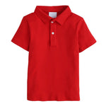 Short Sleeve Polo - Red Boys Shirts + Polos Little English
