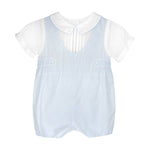 Shortall with Pintucks and Side Tabs - Blue Boys Bubbles + Rompers Petit Ami & Zubels