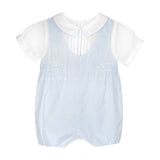 Shortall with Pintucks and Side Tabs - Blue Boys Bubbles + Rompers Petit Ami & Zubels