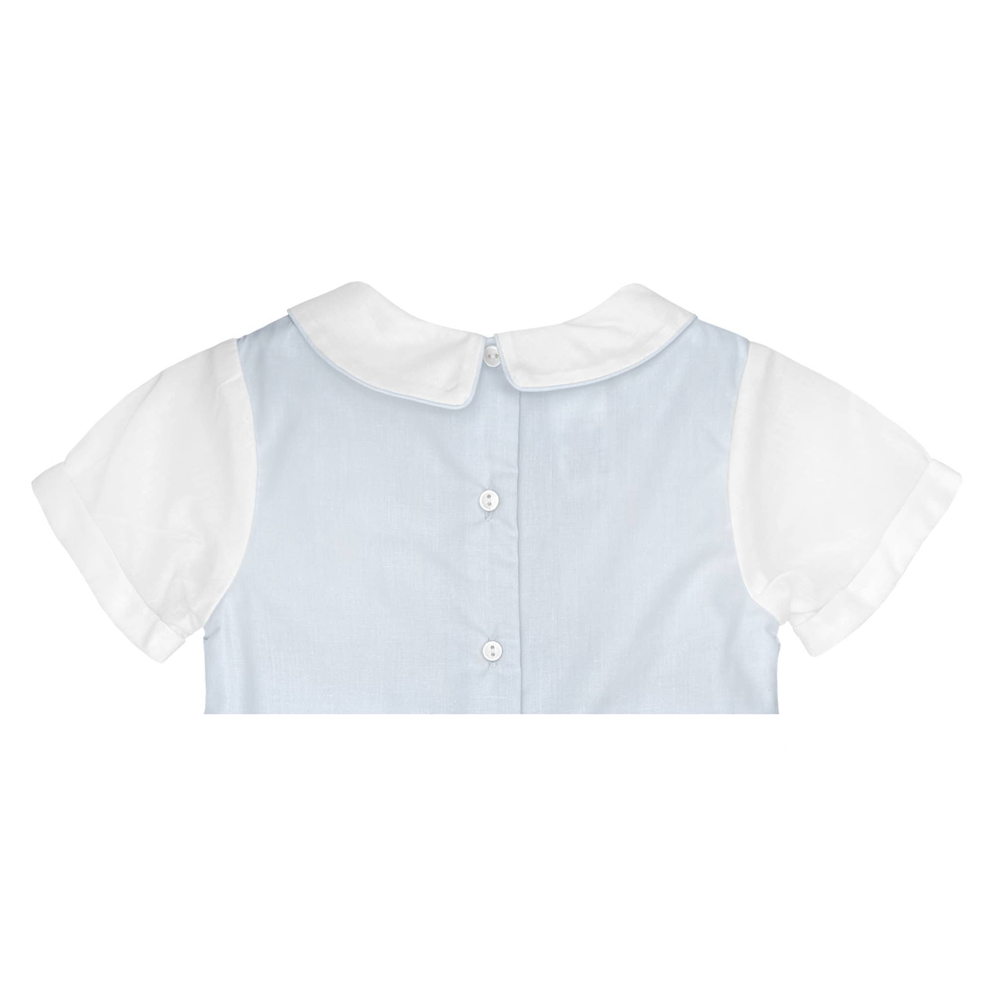 Shortall with Pintucks and Side Tabs - Blue Boys Bubbles + Rompers Petit Ami & Zubels