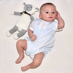 Shortall with Pintucks and Side Tabs - Blue Boys Bubbles + Rompers Petit Ami & Zubels