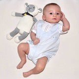 Shortall with Pintucks and Side Tabs - Blue Boys Bubbles + Rompers Petit Ami & Zubels