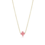 Signature Cross 16" Gold Necklace - Pink Necklaces enewton