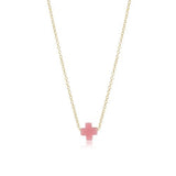 Signature Cross 16" Gold Necklace - Pink Necklaces enewton