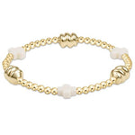 Signature Cross Admire Gold 3mm - Off White Bracelets enewton