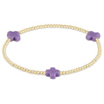Signature Cross Gold Pattern 2mm Bead Bracelet - Purple Bracelets enewton