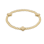 Signature Cross Gold Pattern 3mm Bead Bracelet - Gold Bracelets enewton